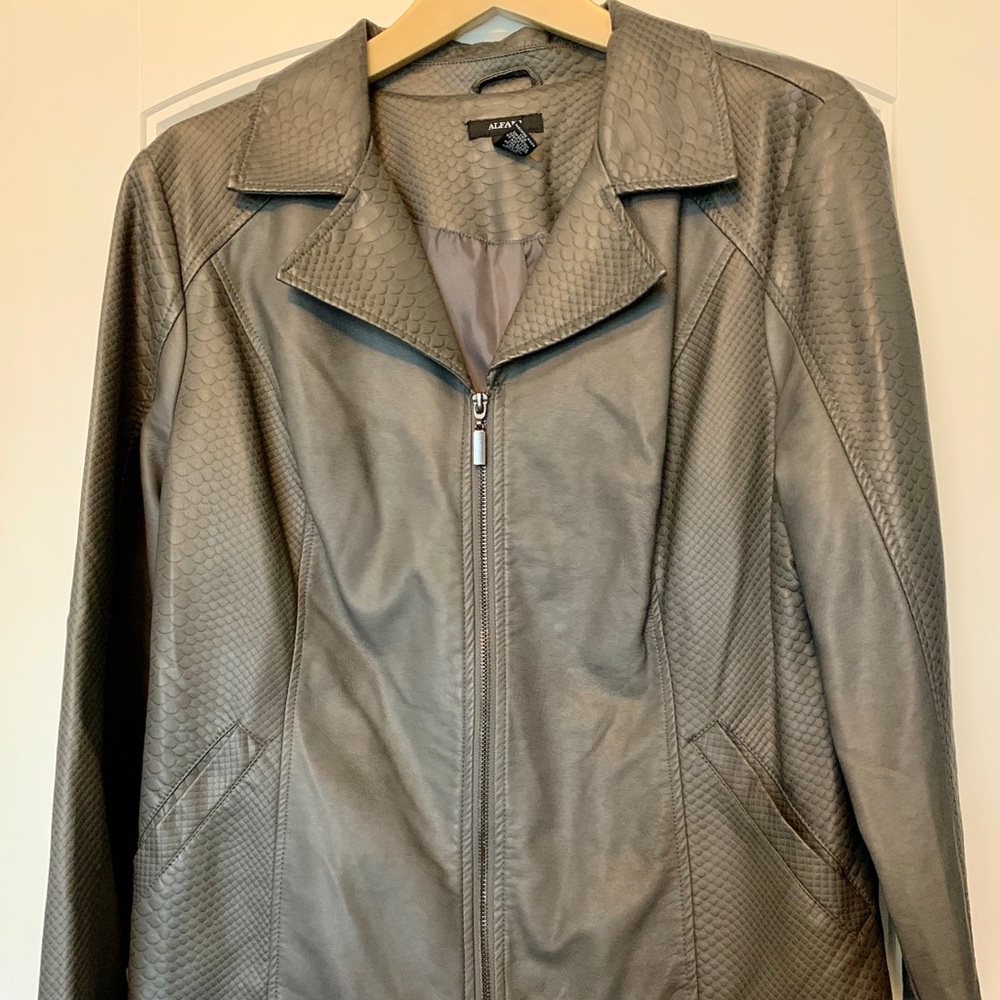 Grey Alfani Leather Jacket